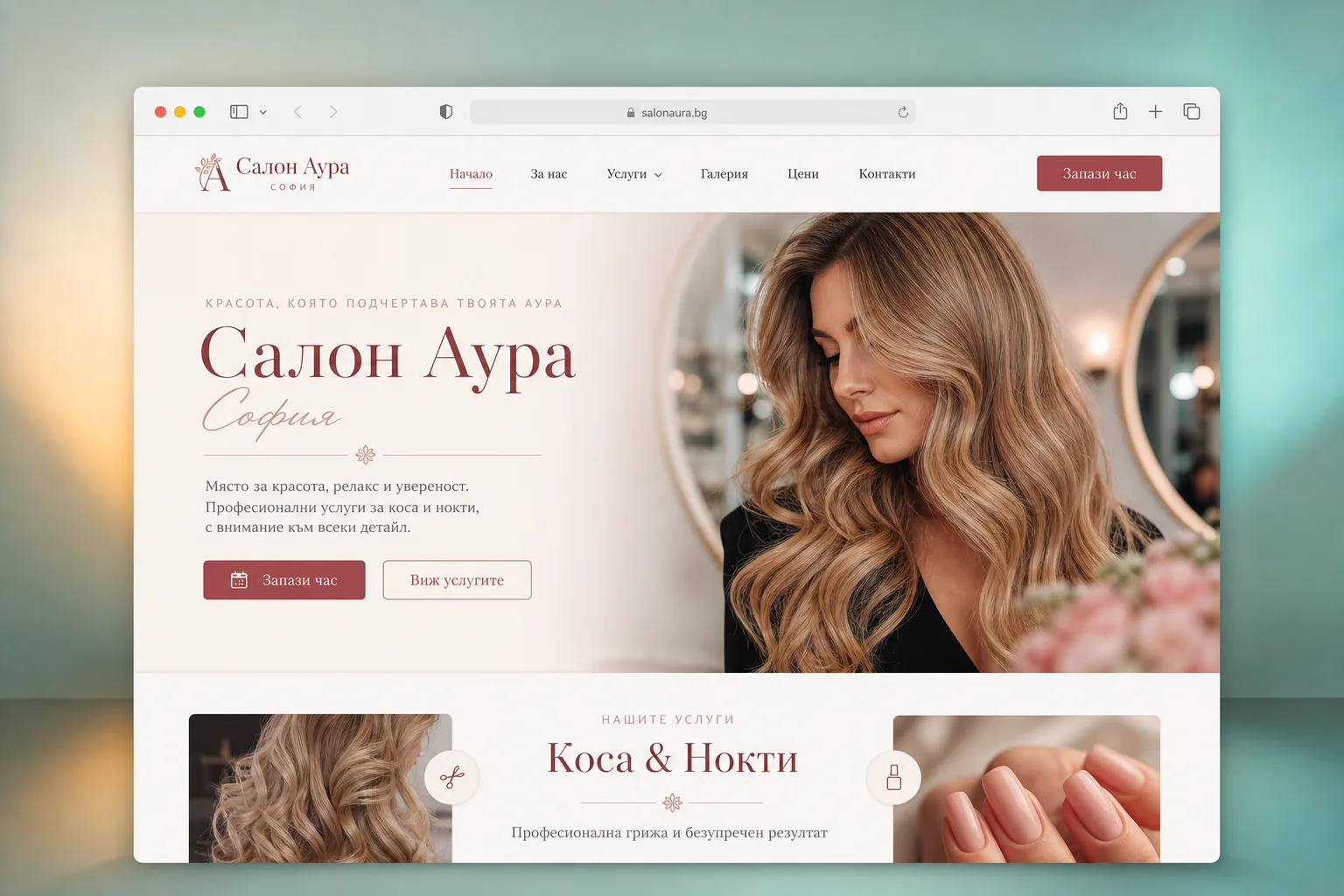 Салон — примерен десктоп дизайн